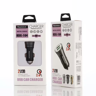 Автомобильное зарядное устройство REDDAX RDX-104 (12W, 2.4A, 2xUSB, алюминий), Black