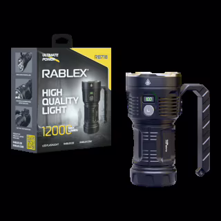 Ручной фонарь Rablex RB718, 12000LM, 4*18650 Type-C, 12000LM