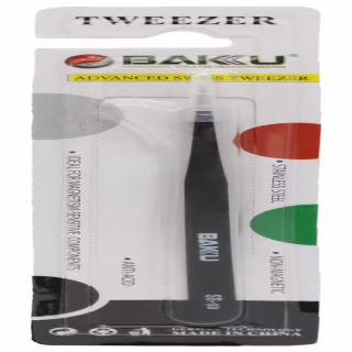Пінцет прямий Tweezer Baku чорний ESD