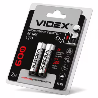 Акумулятор VIDEX HR6 AA Ni-MH 600mAh 1.2V 1 шт.