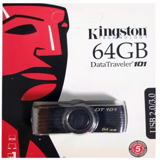 USB флеш накопичувач Kingston DT101 64Gb Black (DT101 G2) (Гарантія 3 роки)