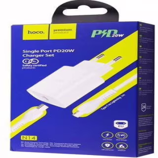 СЗУ Мережева Зарядка Hoco N14, 20W, Type-c — Lightning