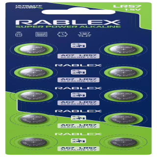 Батарейки-таблетки Rablex LR57, AG7, New Design
