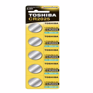 Батарейки-таблетки Toshiba CR2025 / 3V блістер 5шт.