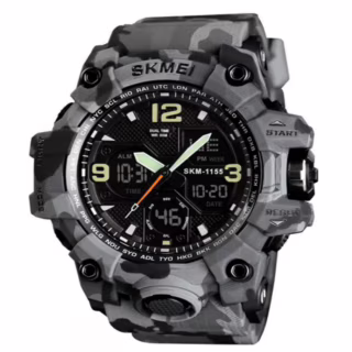 Годинники наручні SKMEI 1155BCMGY, СІРИЙ КАМУФЛЯЖ, 9789