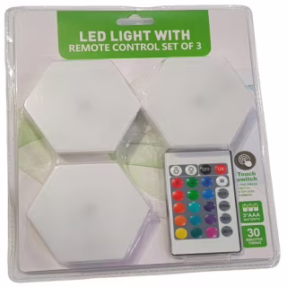 Нічник LED Pinto 3шт, N359, пульт, різні кольори, сенсор дотику, 3xR3