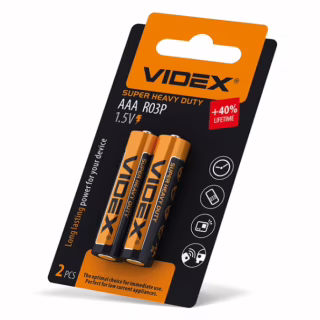 Батарейка Videx R3/AAA, сольова, 2шт