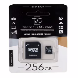 Карта пам'яті microSDHC T&G 256GBSD клас 10 (з адаптером) (Гарантія 3 роки)