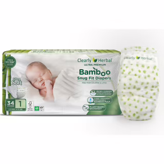 Підгузки Clearly Herbal Bamboo, розмір 1 (2-5 кг), 34 шт (1133)