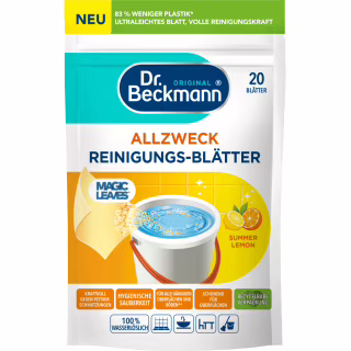 Засіб для миття підлоги Dr. Beckmann Magic Leaves Розчинні серветки для прибирання Літній лимон 20 шт. (4008455097411)