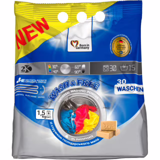 Пральний порошок Wash&Free Universal зі стружкою господарського мила 1.5 кг (4823128002024)