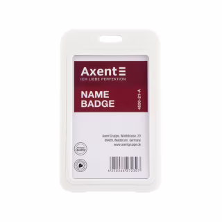Бейдж Axent вертикальний, PP, 50х85мм, білий (4530-21-A)