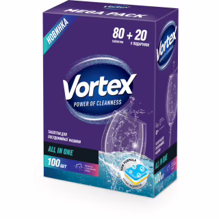 Таблетки для посудомийних машин Vortex All in 1 100 шт. (4823071623093)