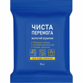 Вологі рушники Фрекен БОК Чиста Перемога антибактеріальні 8 шт. (4823071653915)