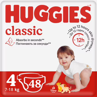 Підгузки Huggies Huggies Classic 4 (7-18 кг) Jumbo 48 шт (5029053586335)
