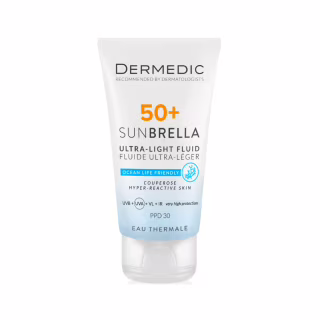 Засіб від засмаги Dermedic Sunbrella Ультралегкий захисний флюїд SPF 50+ Для судинної та гіперактивної шкіри 40 мл (5901643177584)