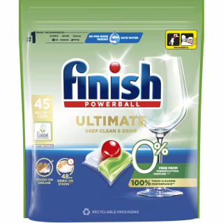 Таблетки для посудомийних машин Finish Ultimate 0% All in 1 45 шт. (5908252014781)