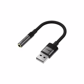 Переходник USB AM to 3.5mm F 0.15m black Acefast (6974316285298)