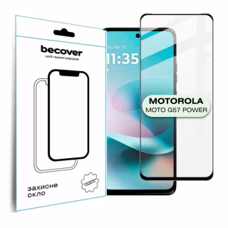 Стекло защитное BeCover Motorola Moto G57 Power Black (714855)