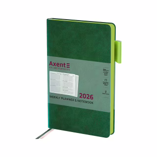 Тижневик Axent датований 2026 Partner Soft Muse 125х195, зелений (8527-26-2-A)
