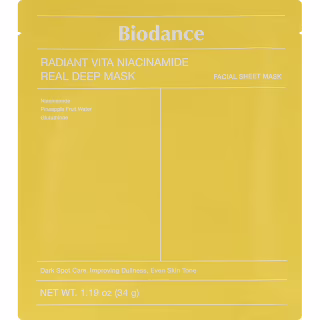 Маска для обличчя Biodance Radiant Vita Niacinamide Real Deep Mask 34 г (8809937361459)