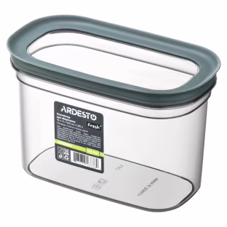 Харчовий контейнер Ardesto Fresh 1.55л, пластик, прямокутна, сірий (AR1309GG)