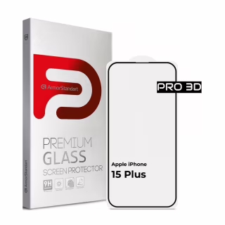 Скло захисне Armorstandart Pro 3D Apple iPhone 15 Plus Black (ARM68218)