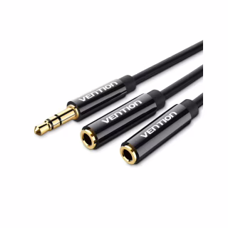 Кабель мультимедійний 3.5mm M to 2x3.5mm F 0.3m Vention (BBSBY)