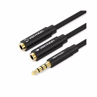 Кабель мультимедийный 3.5mm M to 2x3.5mm F (4pin) Vention (BBVBY)