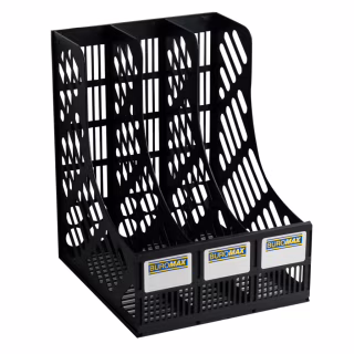 Лоток для паперів Buromax вертикальний 3 в 1 чорний (BM.6100)