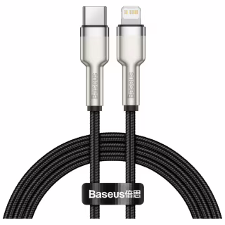 Дата кабель USB-C to Lightning 1.0m Cafule Metal PD 20W black Baseus (CATLJK-A01)