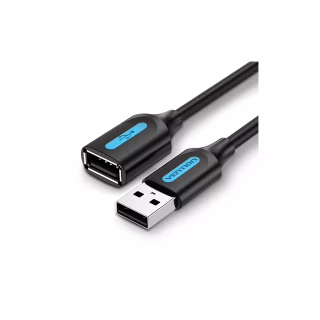 Дата кабель USB 2.0 AM/AF 0.5m black Vention (CBIBD)