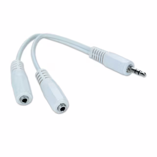 Кабель мультимедийный 3.5mm M to 2x3.5mm F 0.1m white Cablexpert (CCA-415W)