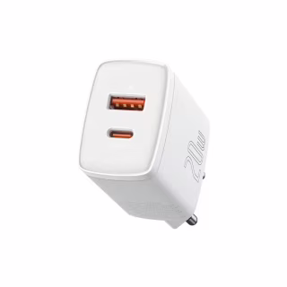 Зарядний пристрій Baseus Compact Quick Charger U+C 20W EU White (CCXJ-B02)