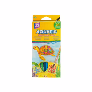 Олівці кольорові Cool For School Aquatic Extra Soft акварельні, з пензлем 24 кольорів (CF15158)