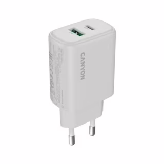 Зарядное устройство Canyon OnCharge 250 25W 1xPD 1xQC EU White (CNE-CHA250-21)