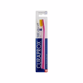 Зубная щетка Curaprox CS 5460 Ultra Soft Ультрамягкая D 0.10 мм Розовая с желтой щетиной (CS 5460-12)