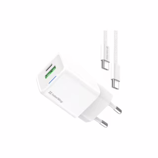 Зарядний пристрій ColorWay GaN Mini 35W PD Port PPS USB (Type-C PD + USB QC4.0) cable Type-C (CW-CHS055PDC-WT)