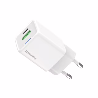 Зарядное устройство ColorWay USB-C PD20W + 1xUSB QC4.0 white (CW-CHS062PD-WT)