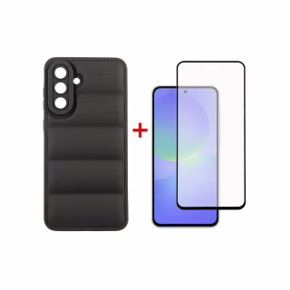 Чохол до мобільного телефона Dengos Kit Samsung Galaxy A36 5G Soft + glass (Black) (DG-KM-140)