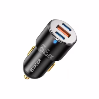 Зарядное устройство Essager 2xUSB-C 66W + 1xUSB black (ECC2C1A-FF01)