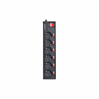 Мережевий фільтр живлення REAL-EL RS-6 EXTRA 3m, black (EL122300002)