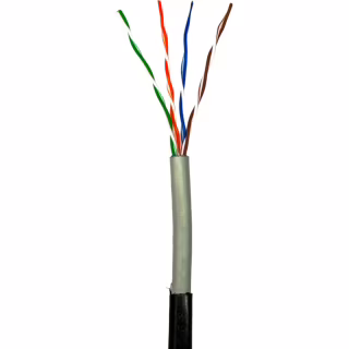 Кабель мережевий GEAR UTP 100м, cat.5e, CCA, 4*2*0,51, PVC+PE, outdoor (GEC-UTPCCAOUT051100)