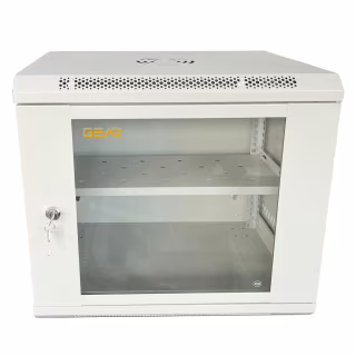 Шафа настінна GEAR 9U 19" 600x450x500 мм, + полка 19", grey (GWMSN-9U-600-450G)