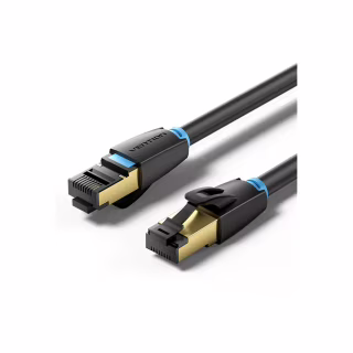 Патч-корд 15м, S/FTP cat 8 RJ-45 black Vention (IKABN)