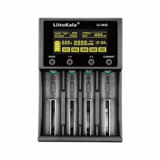 Зарядний пристрій для акумуляторів Liitokala 4 Slots, Type-C, LED disp, Li-ion 3.7V/1.2V, AA/AAA, 18650/26650/16340/14500/10440/18500 (Lii-M4S)