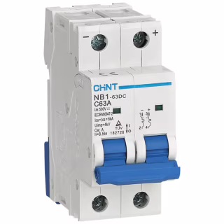 Автоматичний вимикач CHINT NB1-63DC 2P C63 DC500V