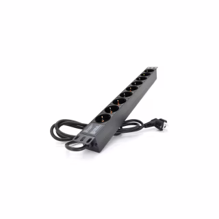 Силовой блок 19" 9 розеток, кабель 1.8м, алюм. корпус PiPo (PP9PDUGR)