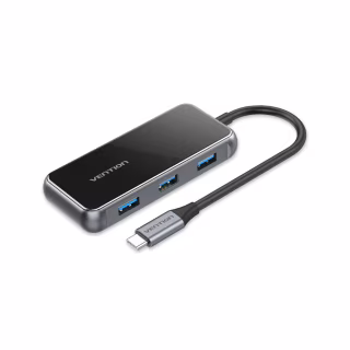 Концентратор VENTION USB 3.1 Type-C to HDMI 4K60Hz/USB 3.0х3/RJ45/PD 87W 6-in-1 Mirrored Surface (TFFHB)