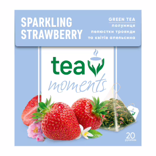 Чай Tea Moments Sparkling Strawberry зеленый 20х1.8 г пирамидки (tm.02920)